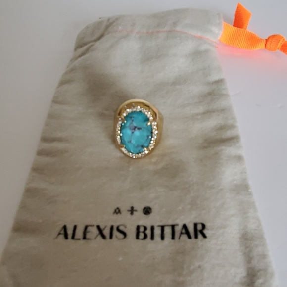 Alexis Bittar Crystal Encrusted Stone Ring - Picture 1 of 8